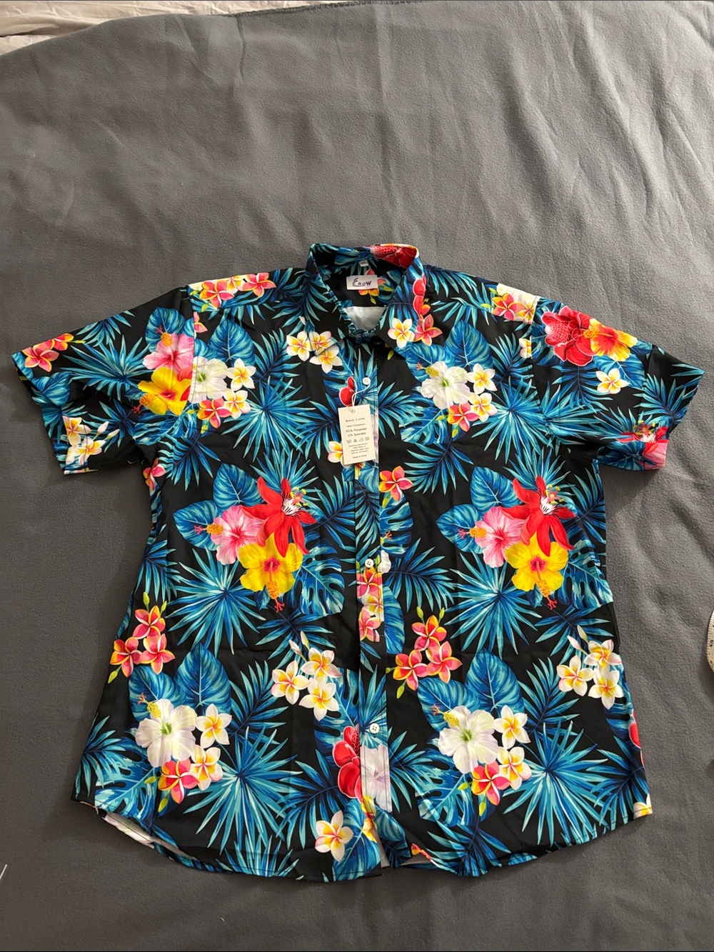 EUOW Tropical Hawaiian Shirt & Swim Trunks Set Floral Men’s XXL NWT - Picture 8 of 13